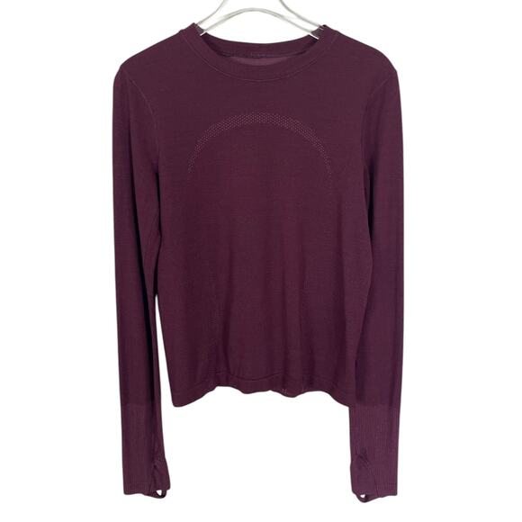 Lululemon Swifty Tech Long Sleeve Crew Plum Women's Sz Small/4 Running Training - Picture 2 of 9
